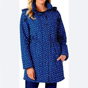 Carol Wright Floral Jacket Hood Zip Up‎ CW Classics Blue Purple Size 2X NWOT